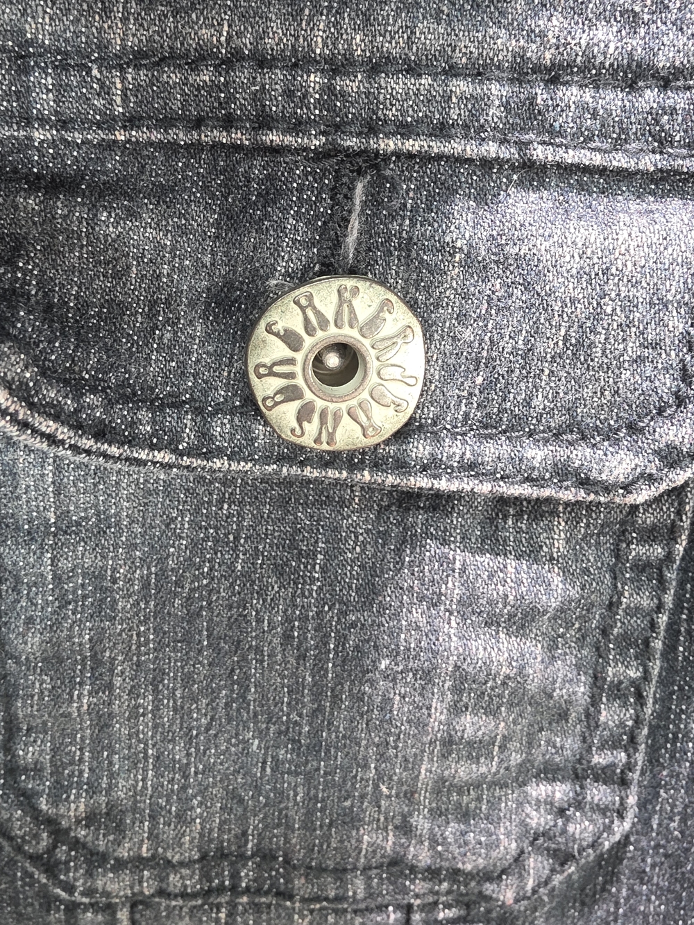 Dark Blue Crop Denim Jacket with Button Front Juniors - Picture 4 of 6